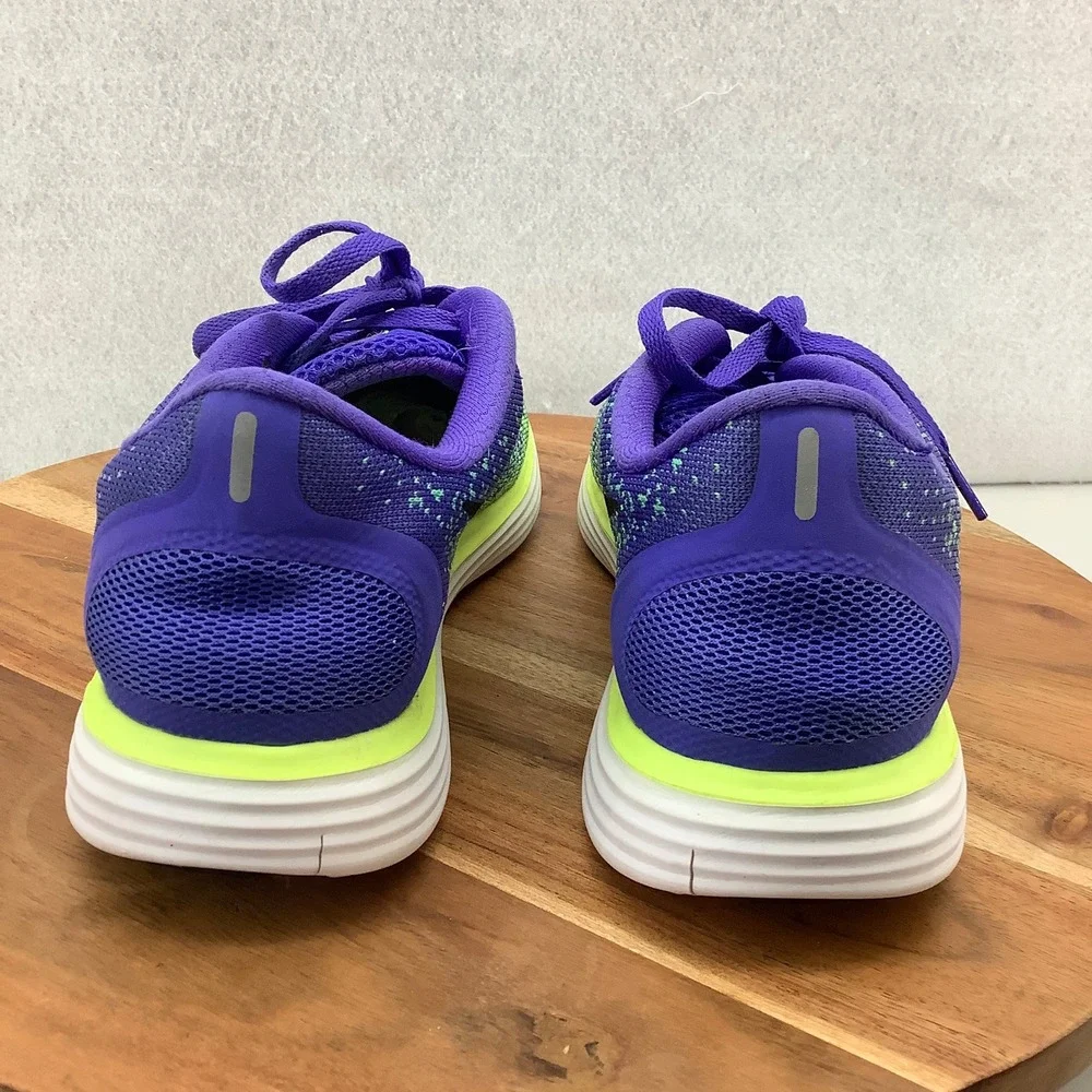 Nike Running Shoes Lightweight Athletic Sneakers Purple Green US 8.5